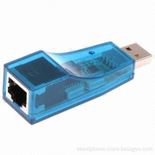 USB 2.0 LAN Adapter, Supports 10Mbps and 100Mbps N-way Automatic-negotiation Operating